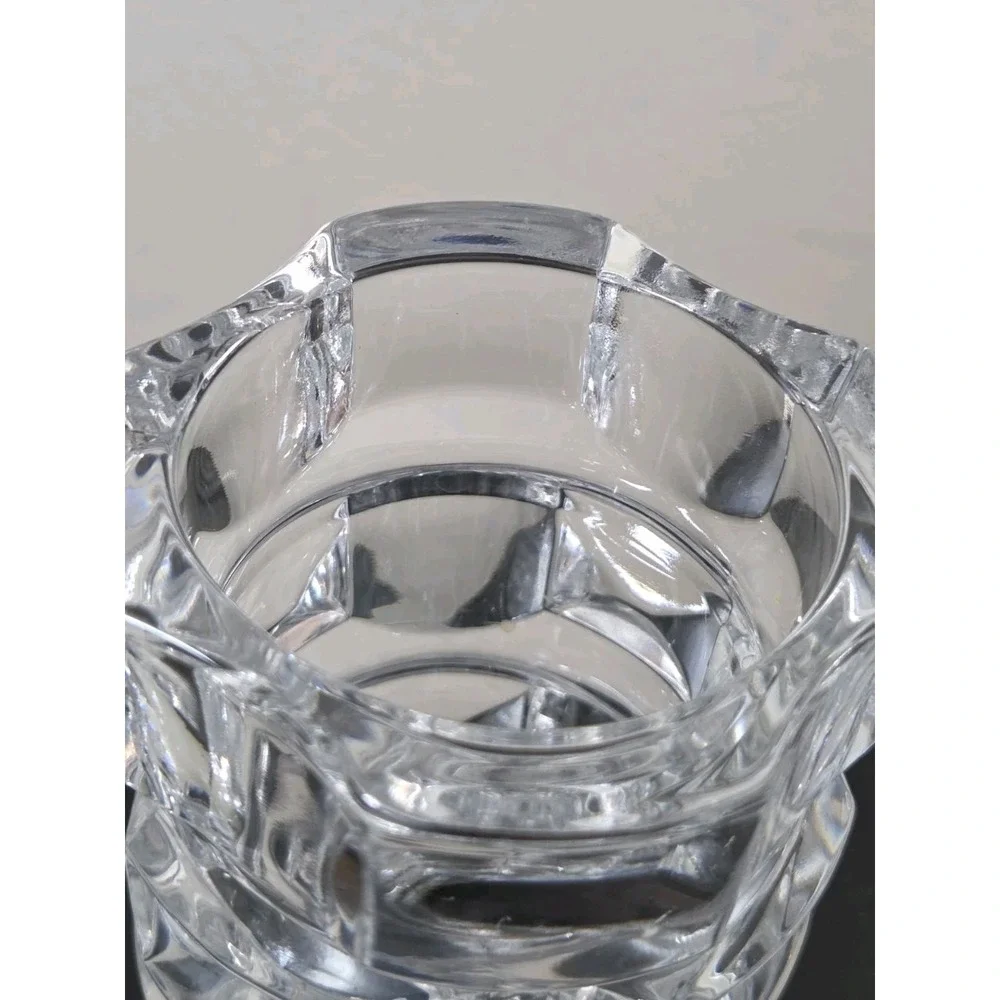 MCM French Cristal D'Arques Heavy Crystal Block Cut Vase 8.5